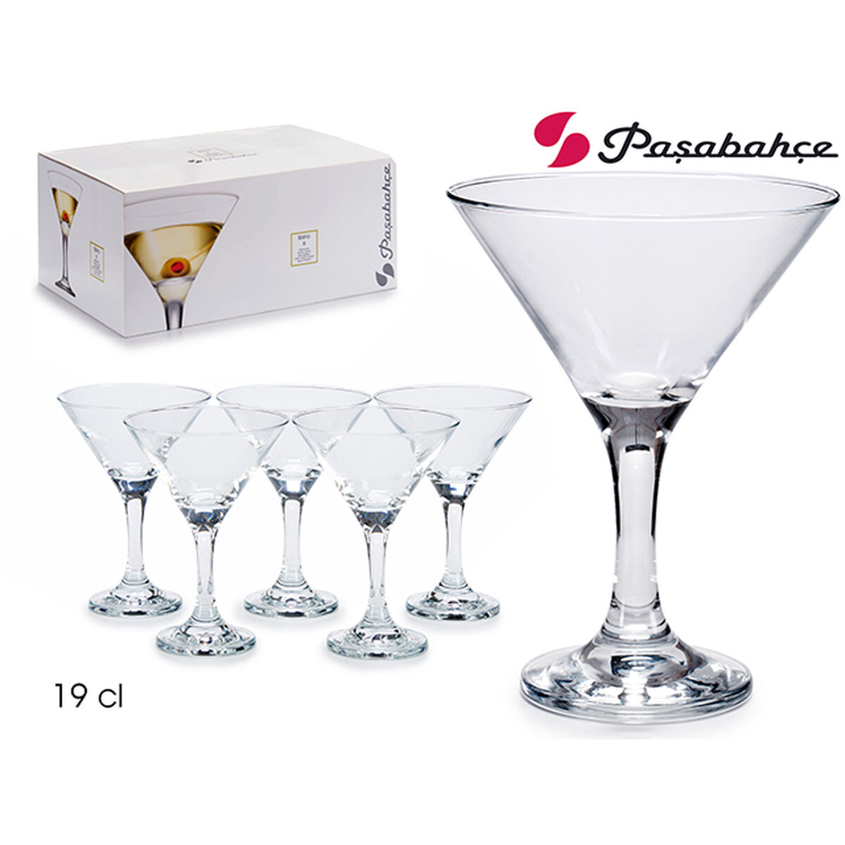 Cocktailglas Pasabahce 1002401-44410 Transparent Glas 190 ml 33 x 15 x 22 cm 10,7 x 13,5 cm 6 Delar - 2