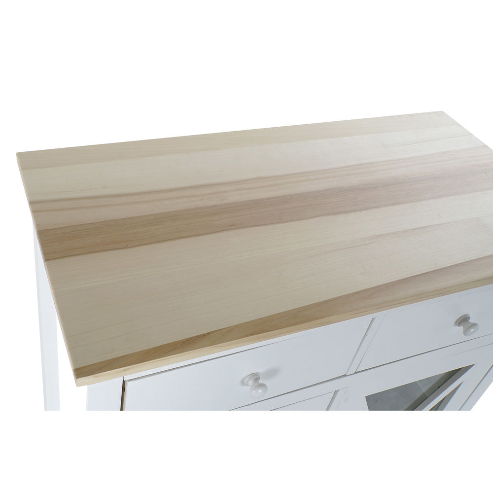 Byrå DKD Home Decor S3022229 Vit Naturell Glas Poppel Cottage 80 x 40 x 85 cm - 8