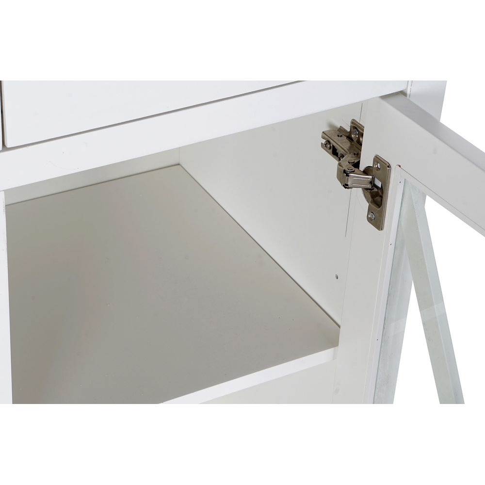 Byrå DKD Home Decor S3022229 Vit Naturell Glas Poppel Cottage 80 x 40 x 85 cm - 4