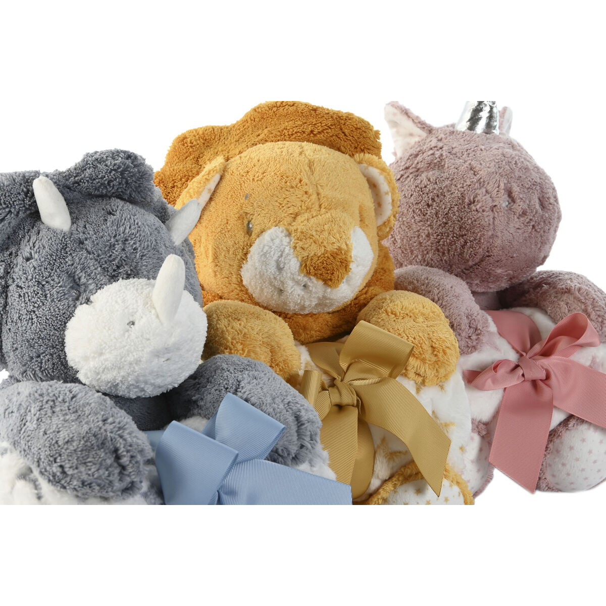 Baby-kit Home ESPRIT Gul Blå Rosa Polyester (3 antal) - 4