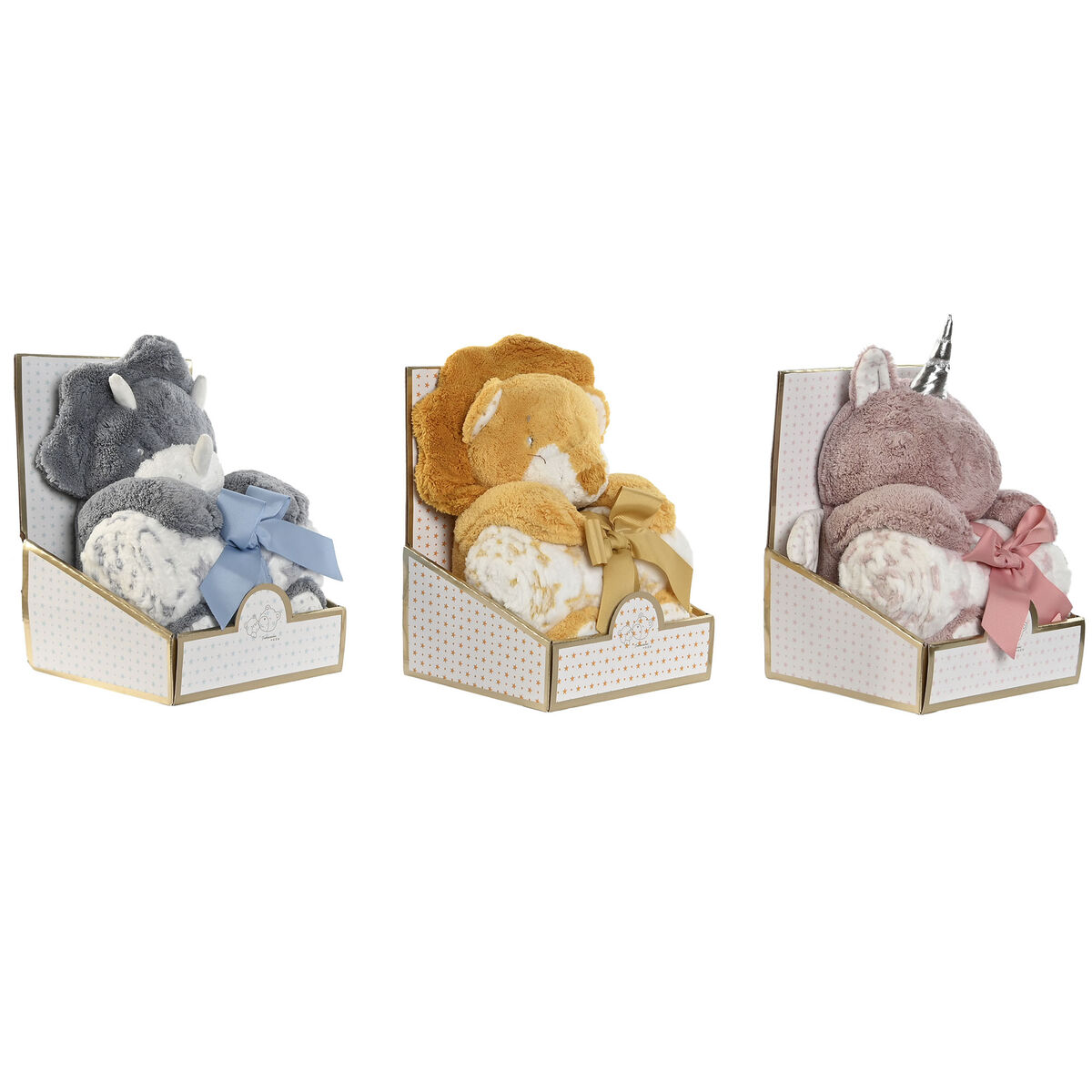 Baby-kit Home ESPRIT Gul Blå Rosa Polyester (3 antal) - 2