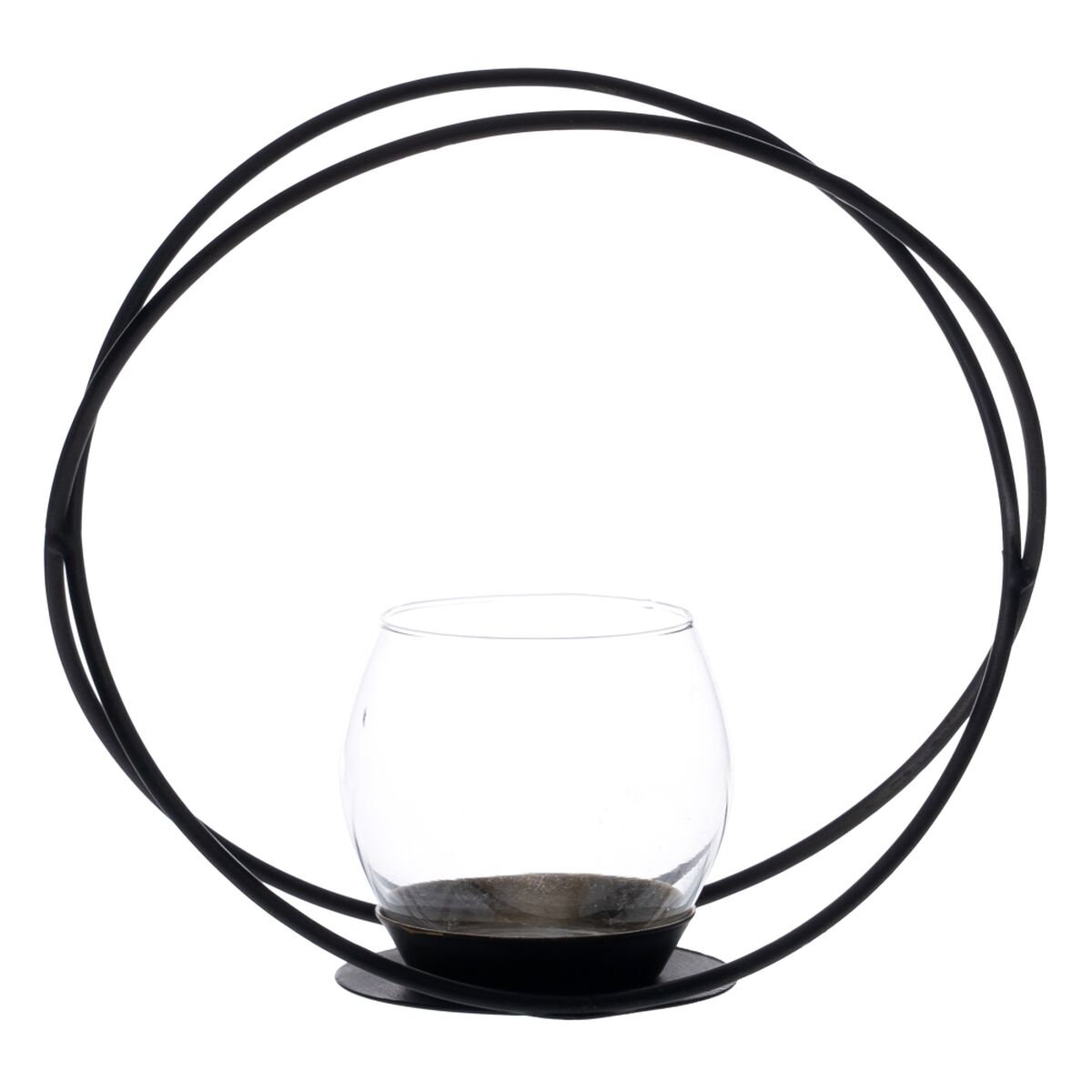Ljusstakar Svart Glas Järn 20 x 8,3 x 18,3 cm - 2
