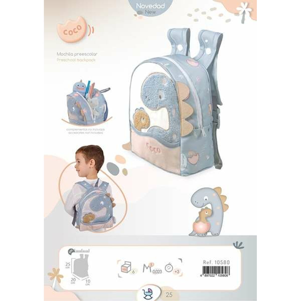 Skolryggsäck Decuevas Coco 25 x 10 x 20 cm Vit - 5
