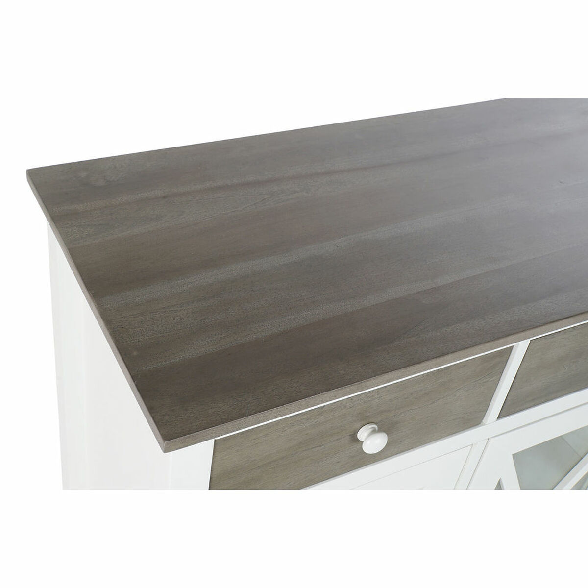 Byrå DKD Home Decor Vit Grå Glas Poppel Cottage 80 x 40 x 85 cm - 2