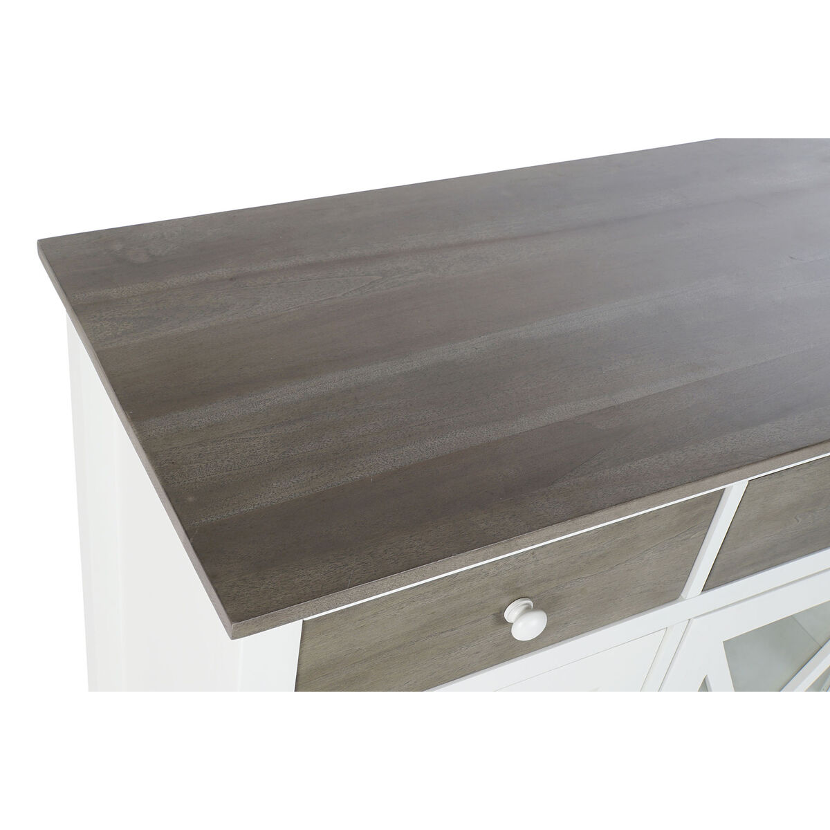 Byrå DKD Home Decor Vit Grå Glas Poppel Cottage 80 x 40 x 85 cm - 9
