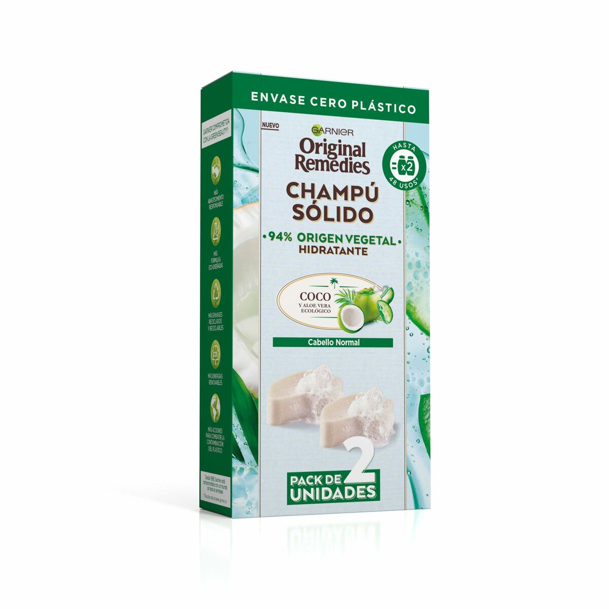 Schampobar Garnier Original Remedies X 60 g Fuktgivande Kokosnöt 2 antal