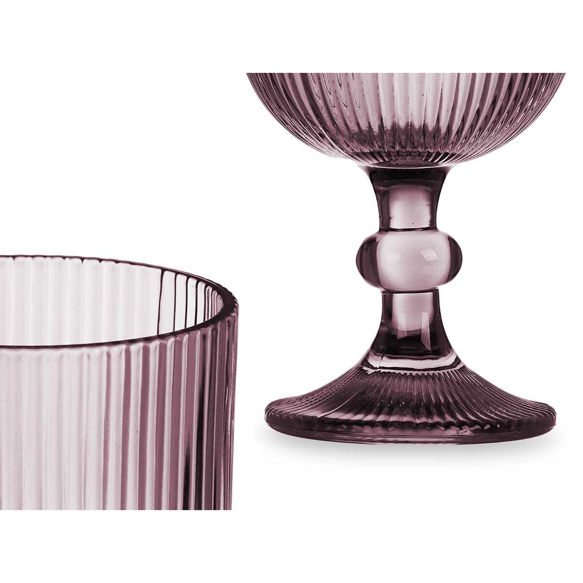 Vinglas Vivalto Rosa Glas 260 ml Ränder (6 antal) - 3