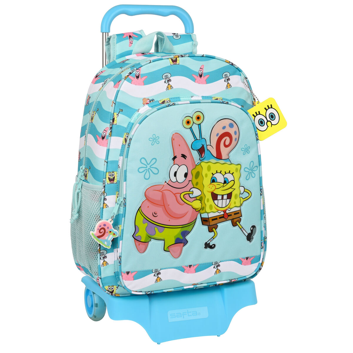 Skolväska med hjul Spongebob Stay positive Blå Vit (33 x 42 x 14 cm) - 4