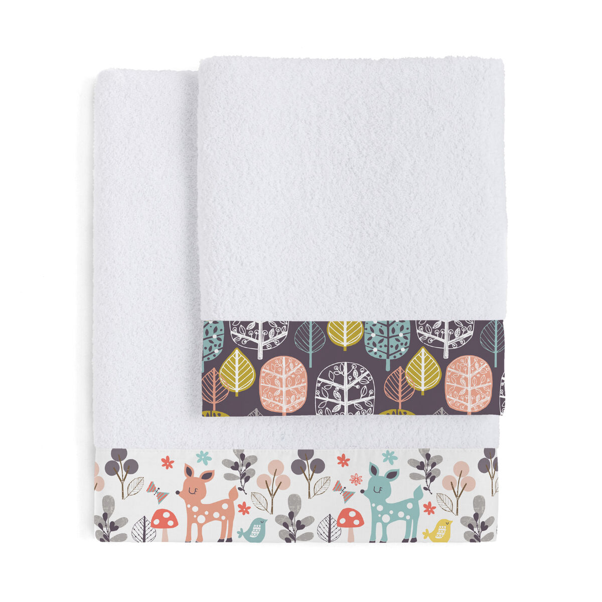 Handduksset HappyFriday Moshi Moshi Woodland Multicolour 2 Delar