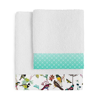Handduksset HappyFriday Birds of paradise Multicolour 2 Delar