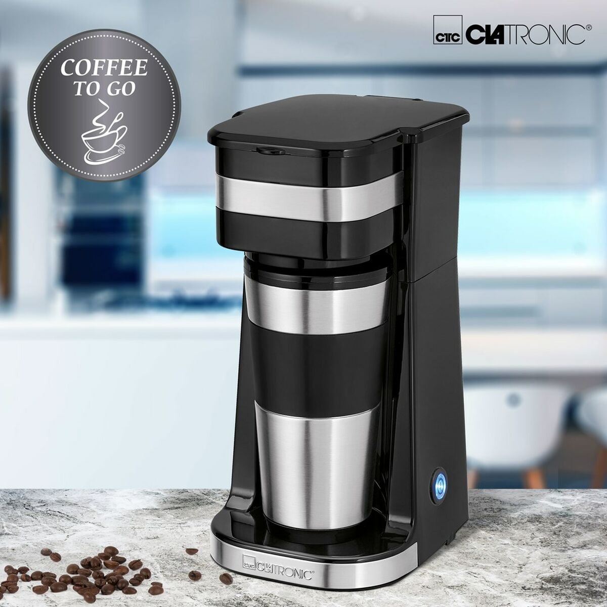 Italiensk Kaffepanna Clatronic KW 3733 Svart Stål Rostfritt stål 1 Kopp - 5