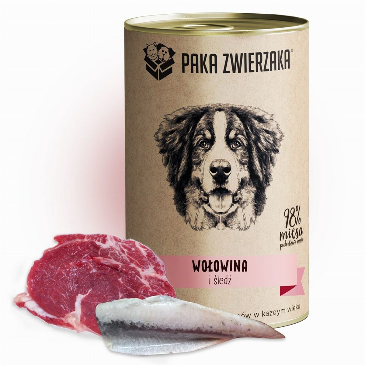 Våt mat Paka Zwierzaka Beef and herring Nötkött 400 g - 2
