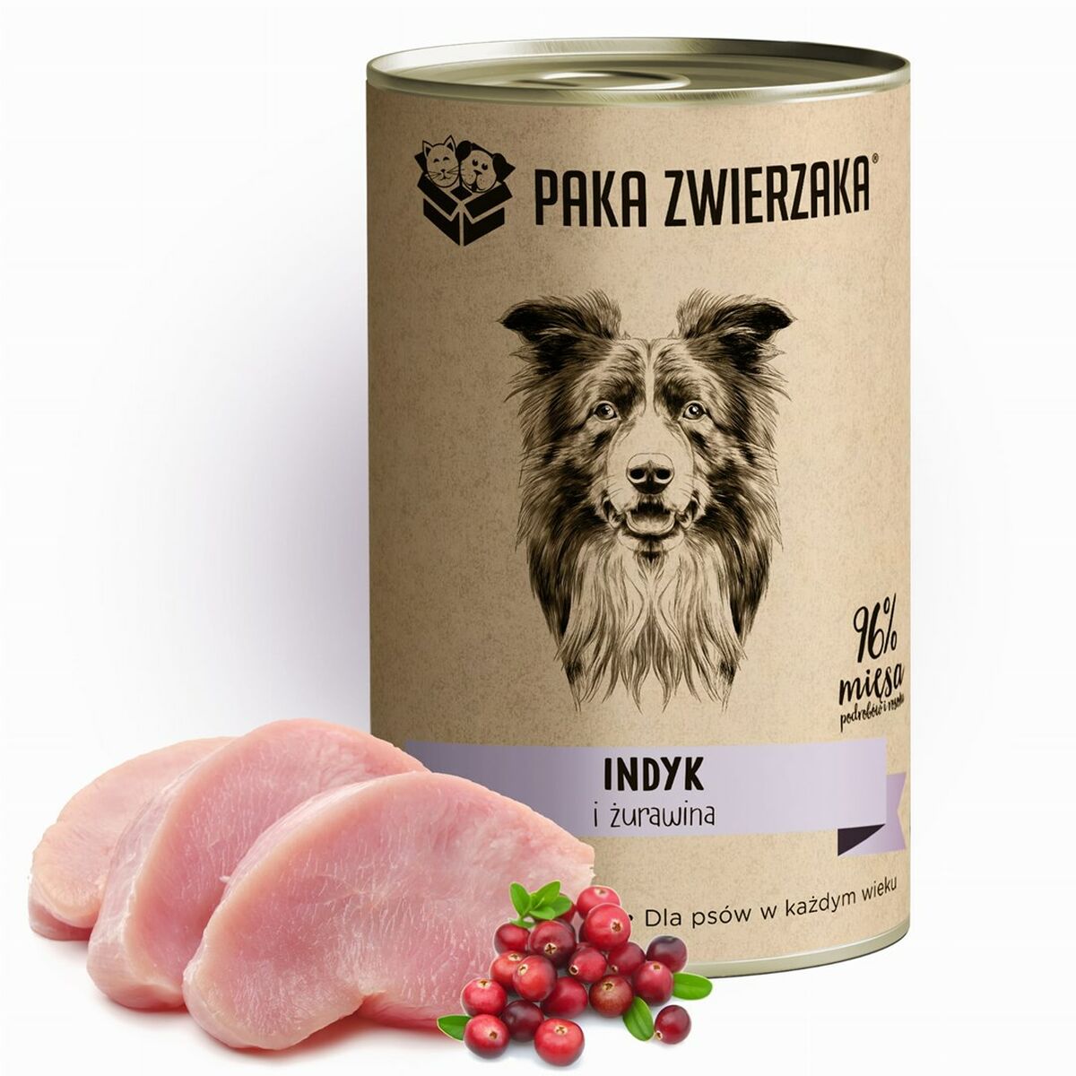 Våt mat Paka Zwierzaka Turkey and cranberries Kalkon 400 g - 2