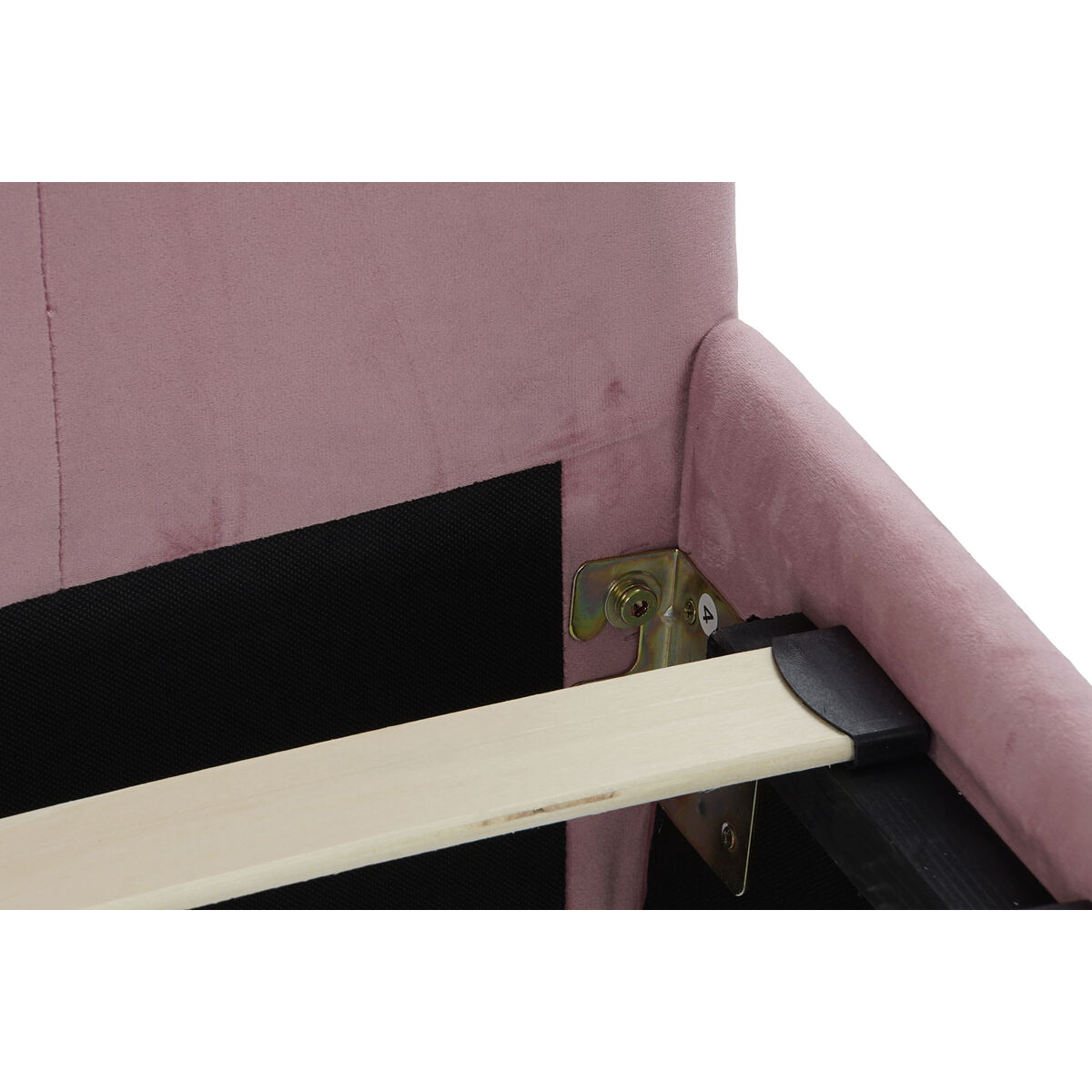 Säng DKD Home Decor Trä Metall Rosa 180 x 200 cm 187 x 210 x 137 cm - 4