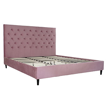 Säng DKD Home Decor Trä Metall Rosa 180 x 200 cm 187 x 210 x 137 cm