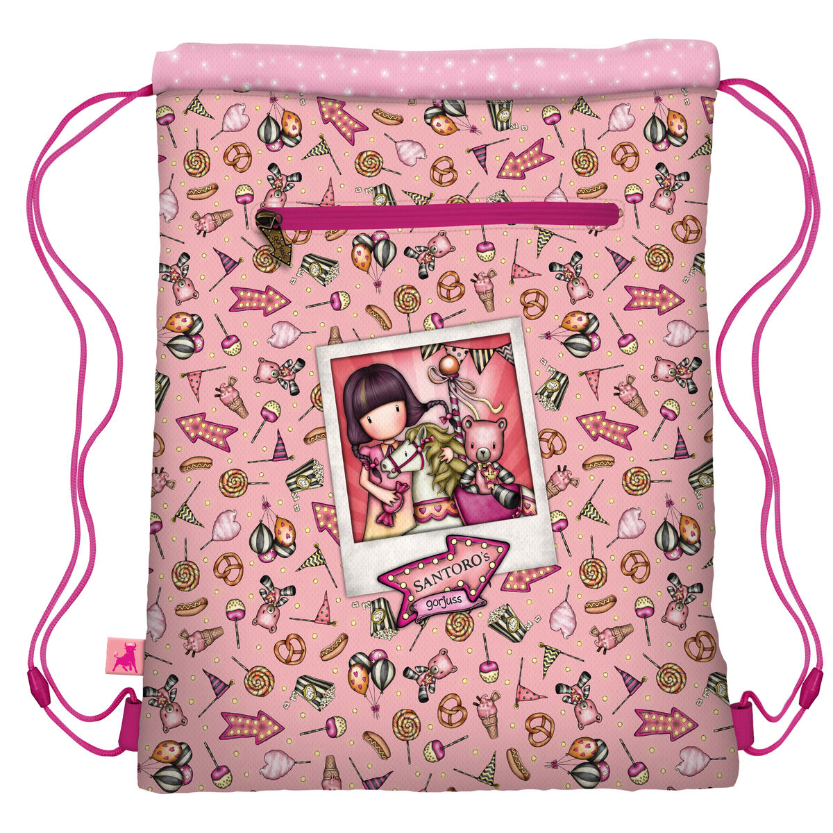 Skopåse med remmar Gorjuss Carousel Lax 34 x 45 x 1 cm - 2