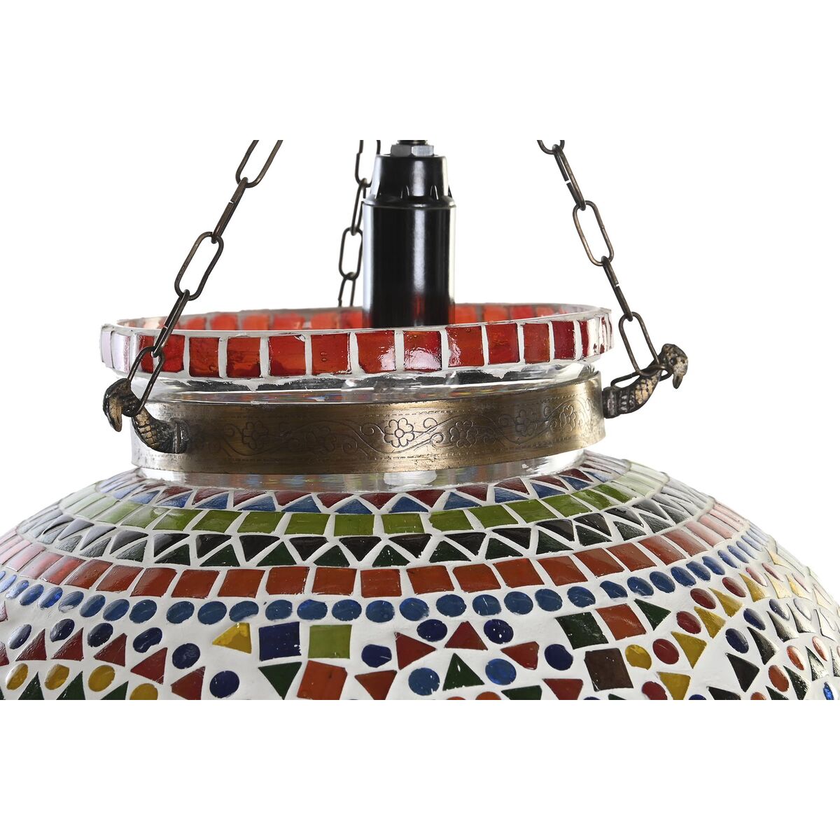 Taklampa DKD Home Decor Glas Multicolour 25 W 29 x 29 x 29 cm (2 antal) - 3