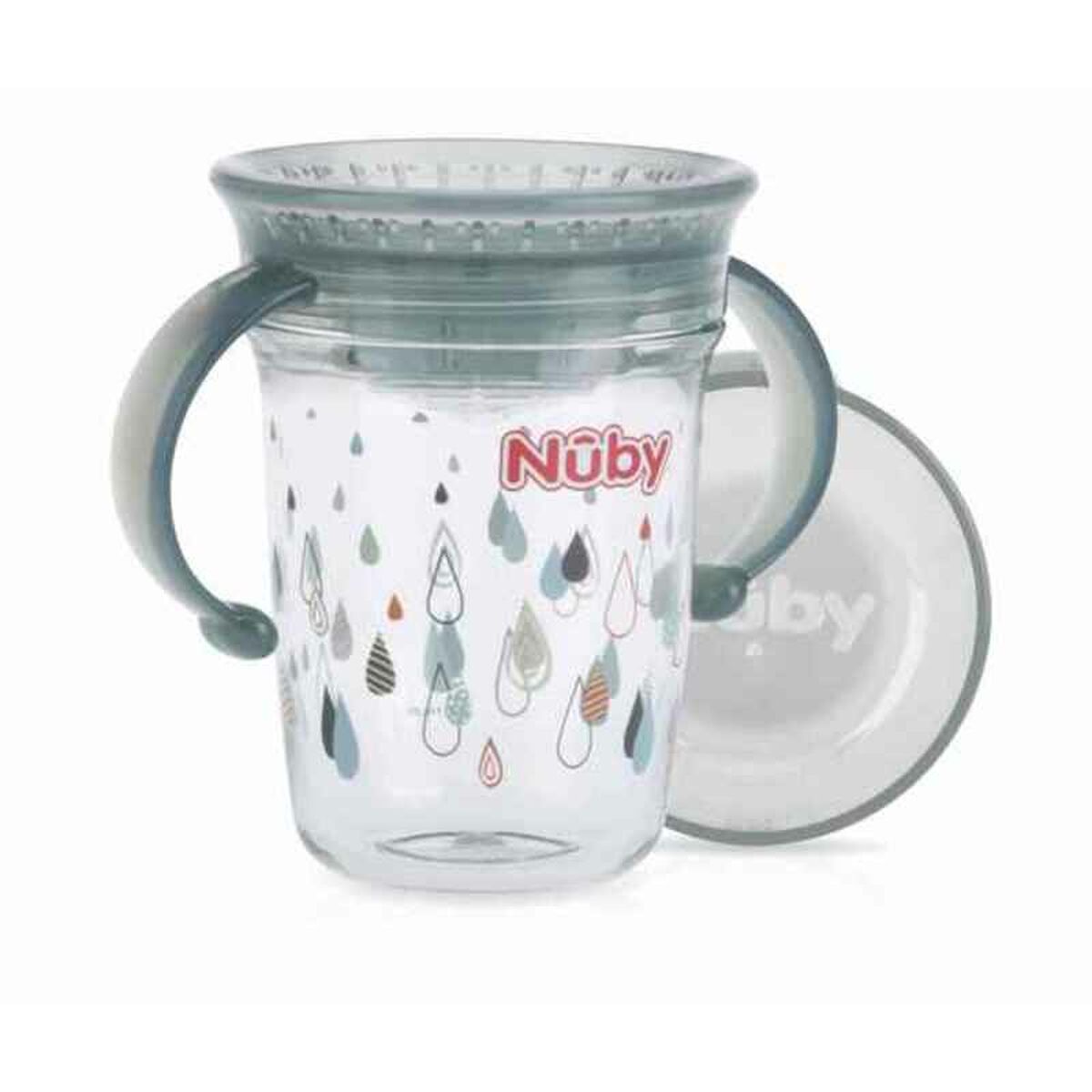 övningskoppen Nûby NV0414019GREY + 6 månader 360º Grå 240 ml - 2