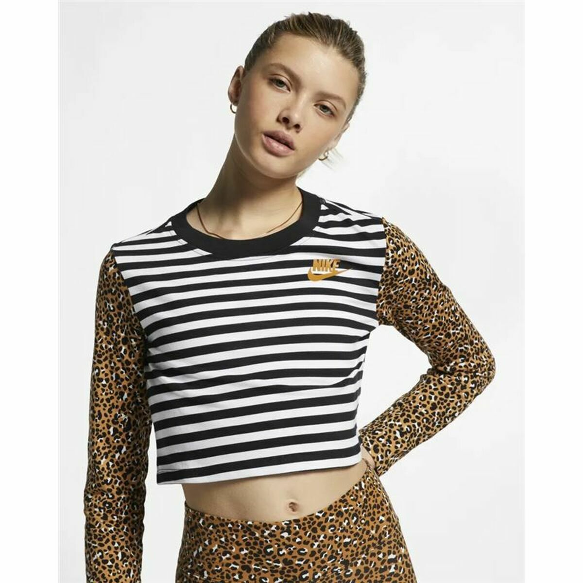 T-shirt med lång ärm Dam Nike Animal Print - 9