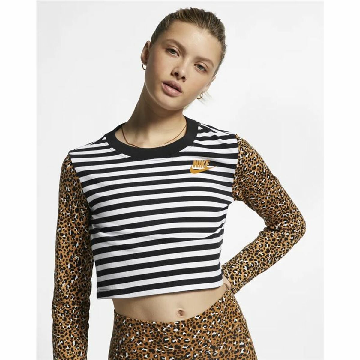 T-shirt med lång ärm Dam Nike Animal Print - 5