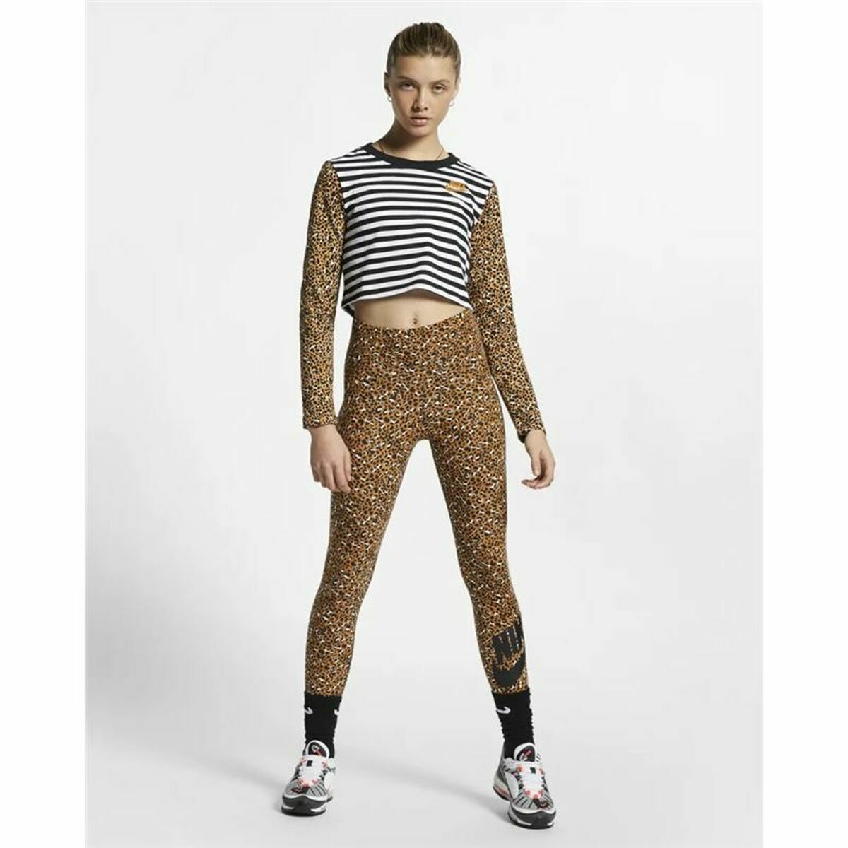 T-shirt med lång ärm Dam Nike Animal Print - 12
