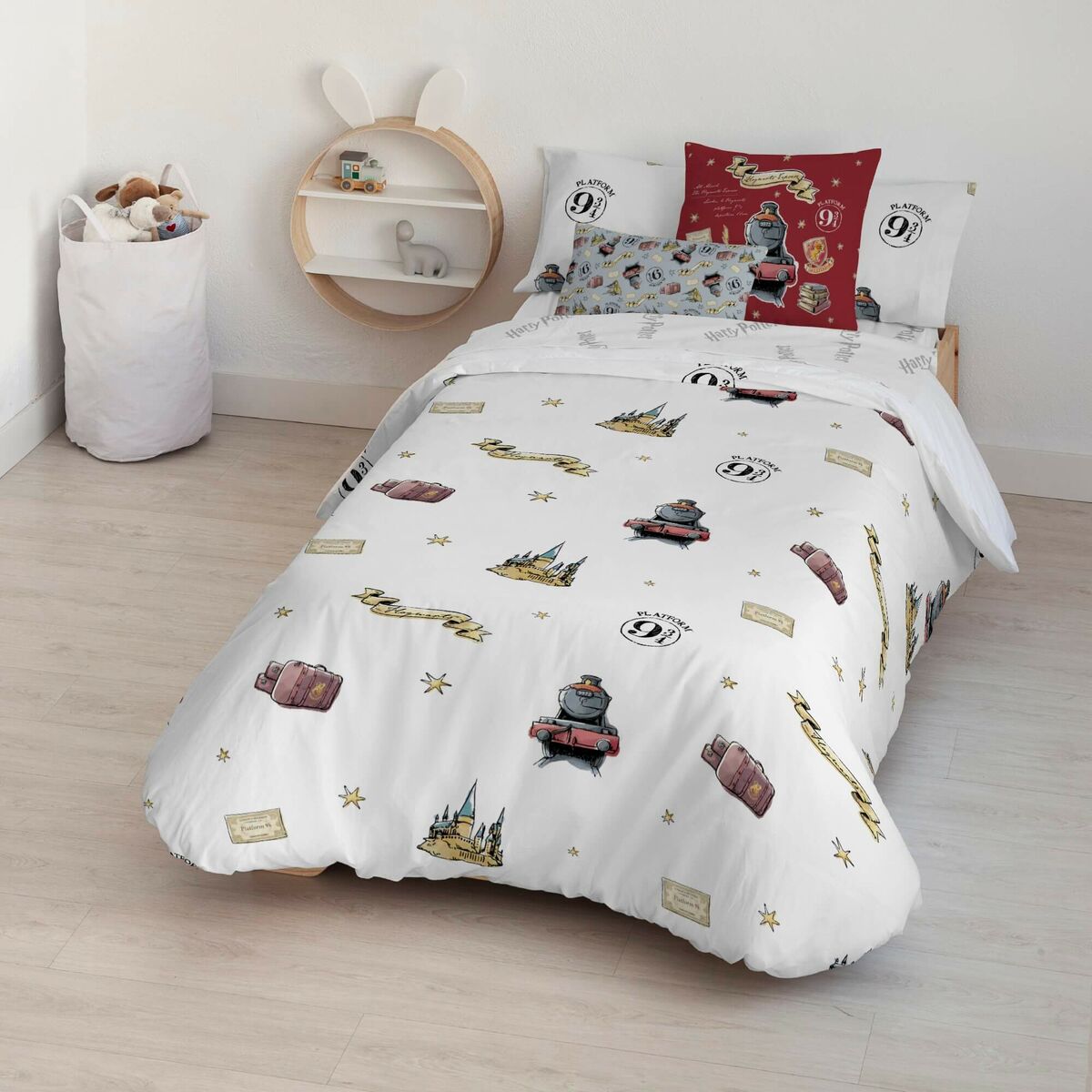 Påslakan Harry Potter Platform 9 3/4 Multicolour 175 Trådar 155 x 220 cm Säng 90 - 5