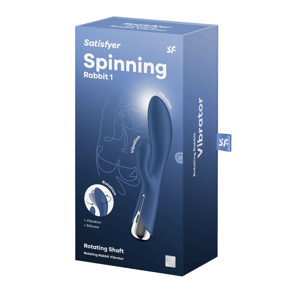 Dubbelvibrator Dual Stimulation Vibe Satisfyer Spinning Rabbit 1 Blå - 7