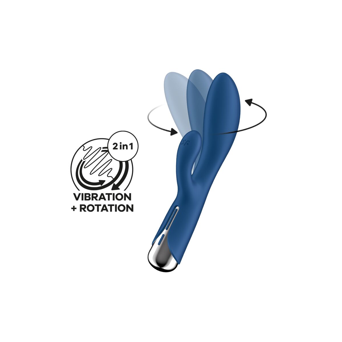 Dubbelvibrator Dual Stimulation Vibe Satisfyer Spinning Rabbit 1 Blå - 3