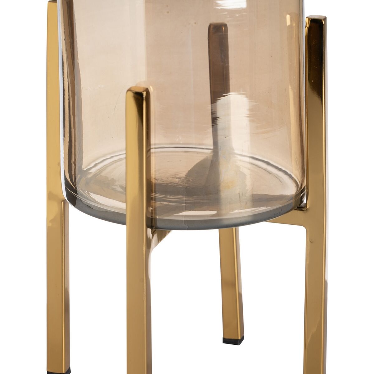 Ljusstakar Gyllene Glas Stål 15 x 15 x 29 cm - 4