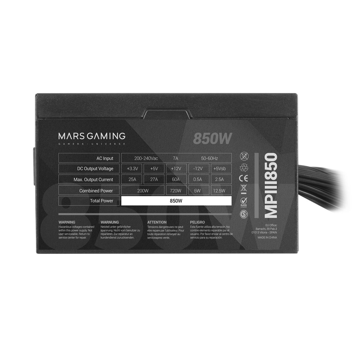 Strömtillförsel Mars Gaming MPIII850 ATX 850 W - 2