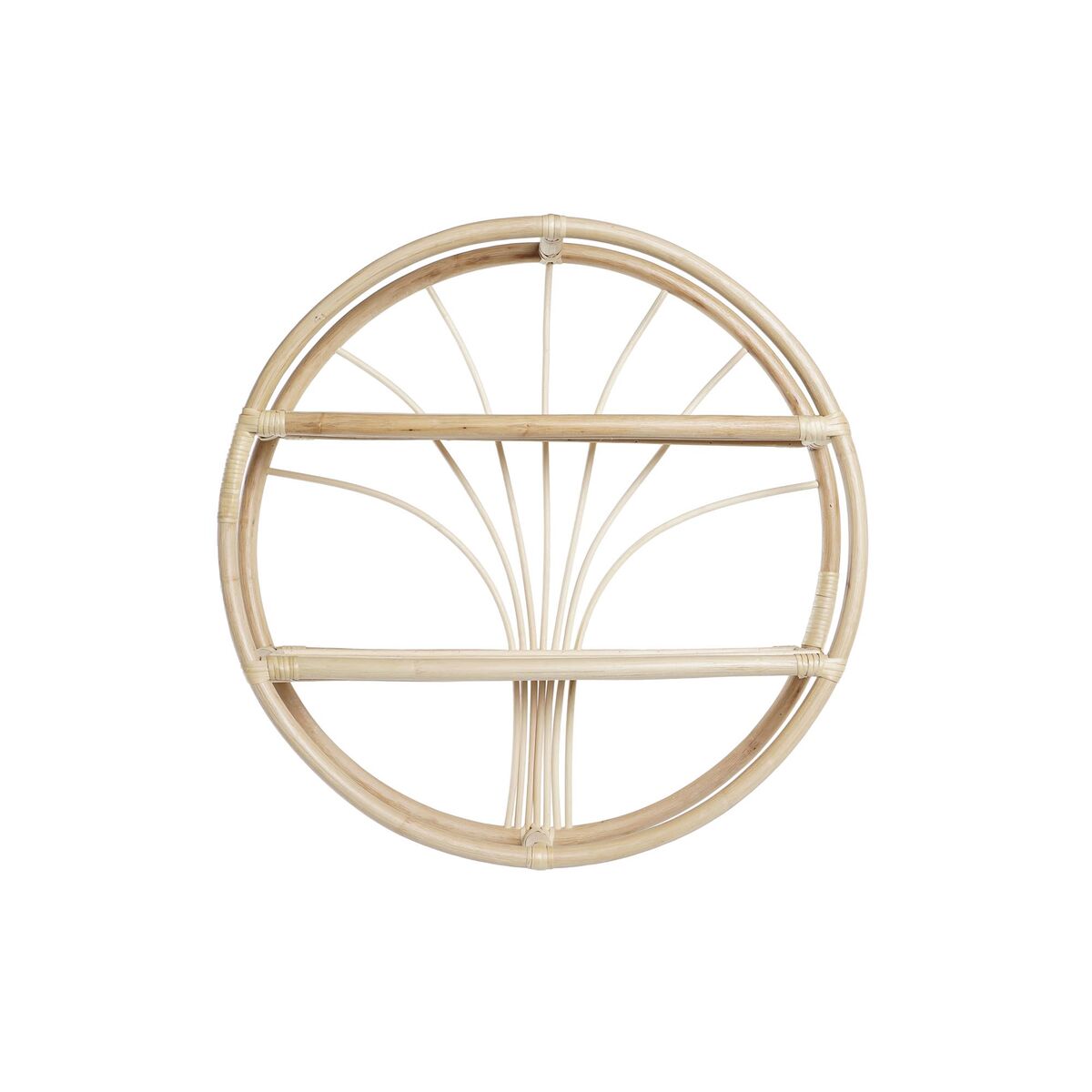 Bokhylla DKD Home Decor Vägg Naturell Rattan 2 Hyllor (60 x 14 x 60 cm) - 4