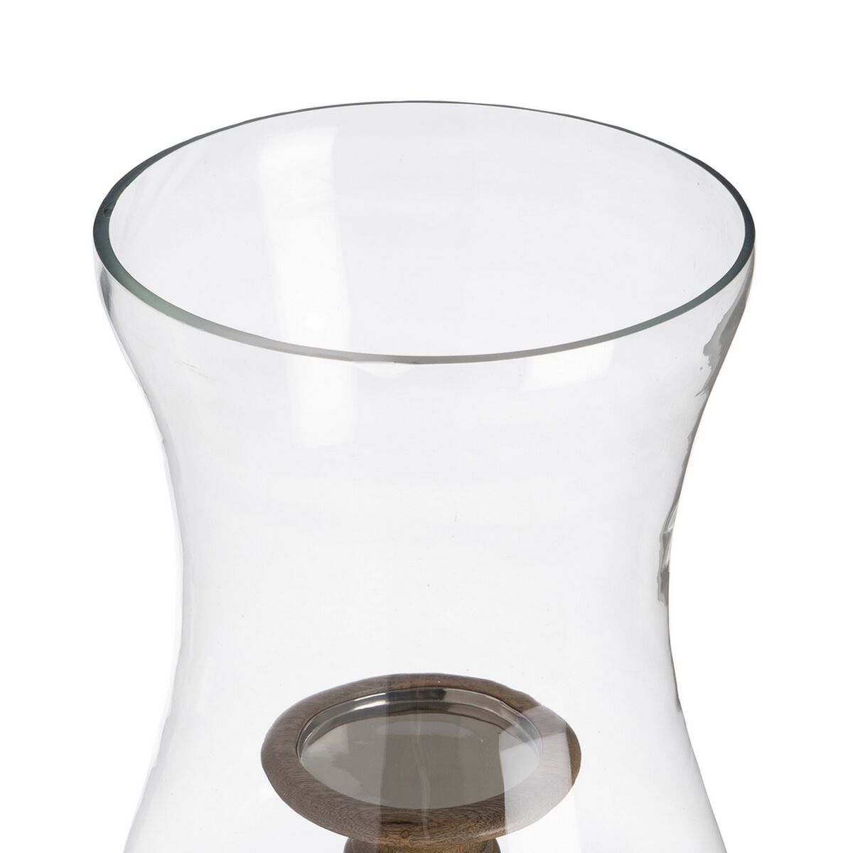 Ljusstakar Naturell Trä Glas 20 x 20 x 76 cm - 3