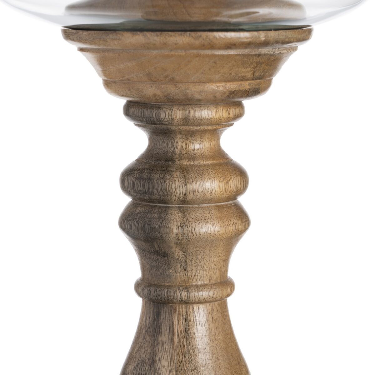 Ljusstakar Naturell Trä Glas 20 x 20 x 68 cm - 5