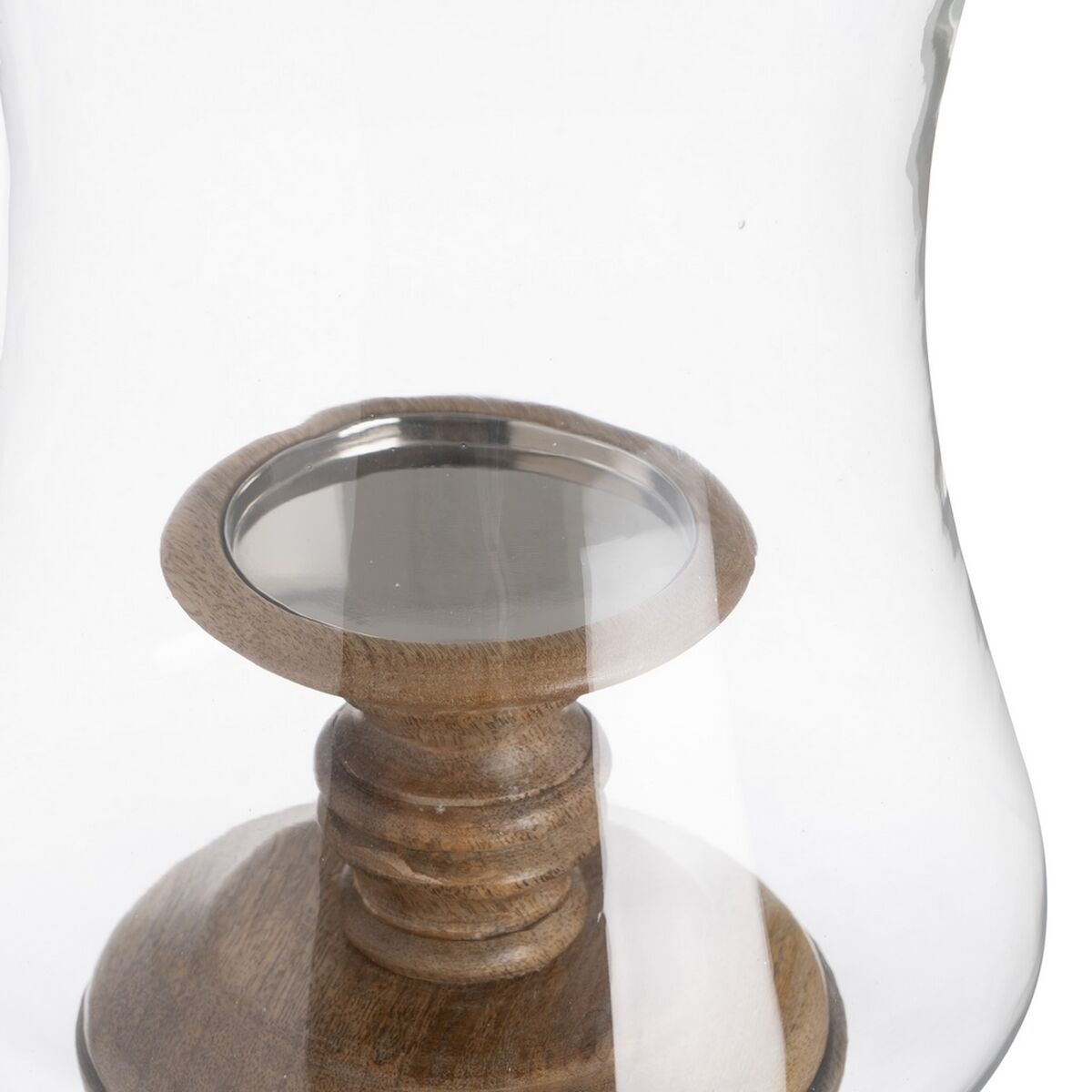 Ljusstakar Naturell Trä Glas 20 x 20 x 68 cm - 4