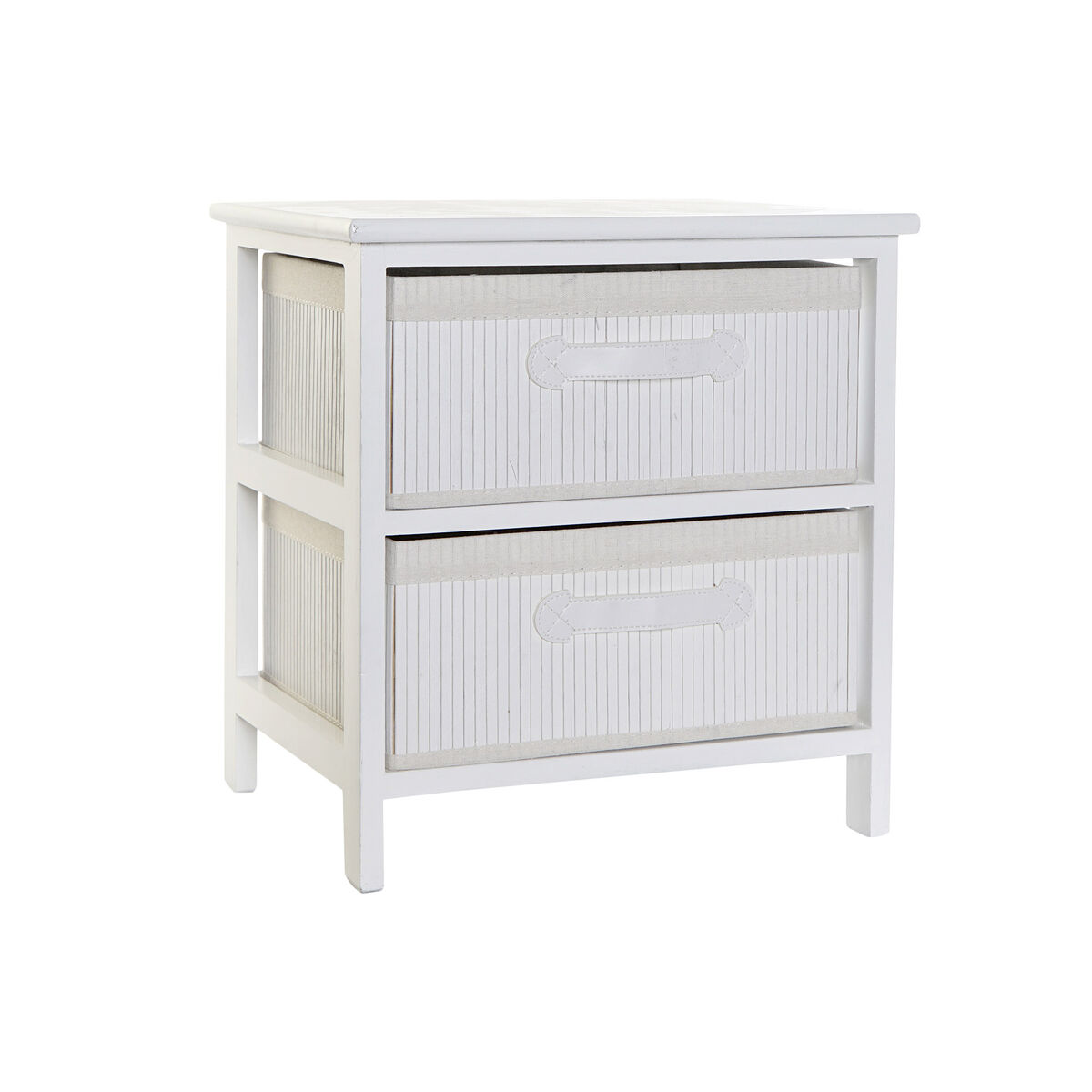 Byrå DKD Home Decor Vit Bambu Paulowniaträ 42 x 32 x 45 cm - 5