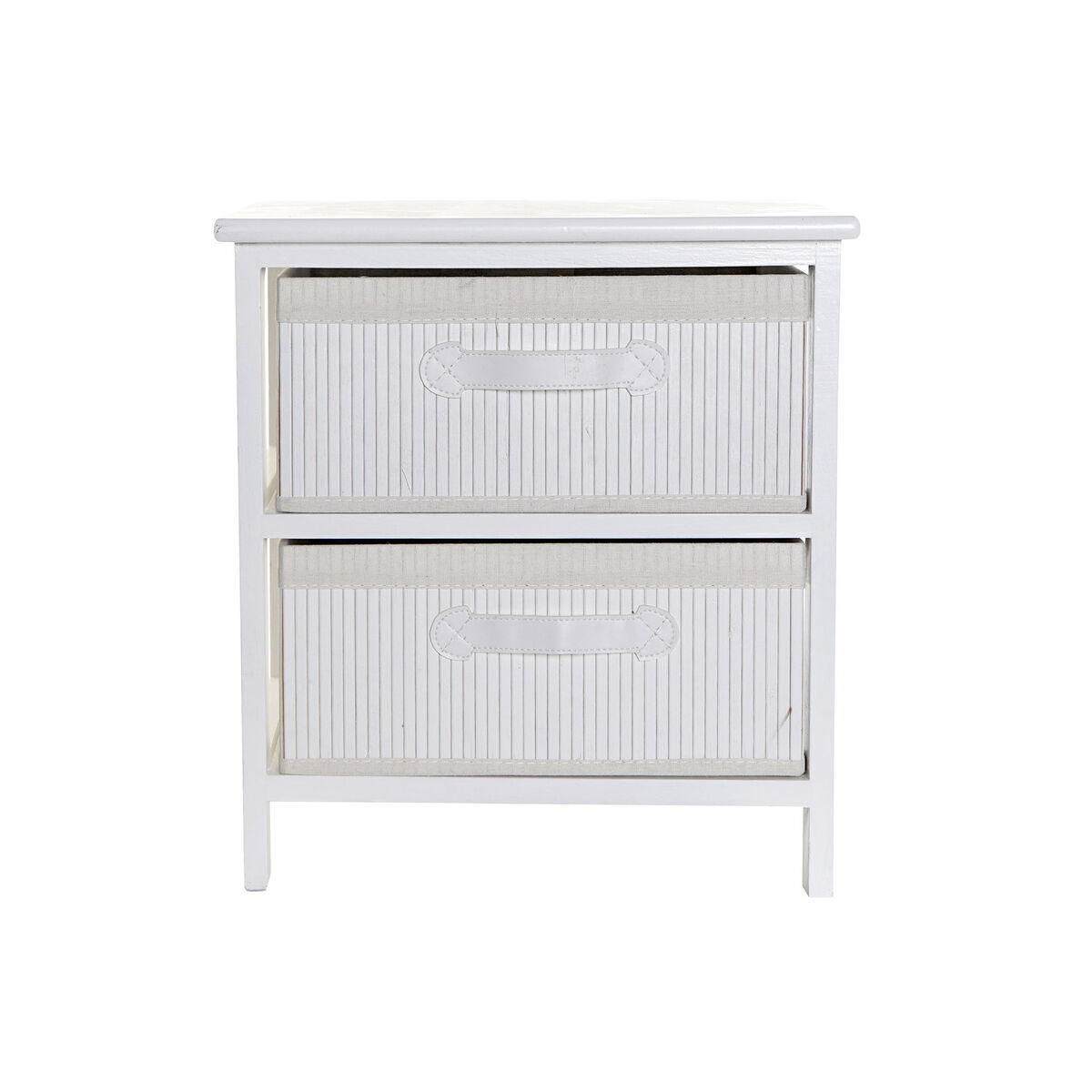 Byrå DKD Home Decor Vit Bambu Paulowniaträ 42 x 32 x 45 cm - 8