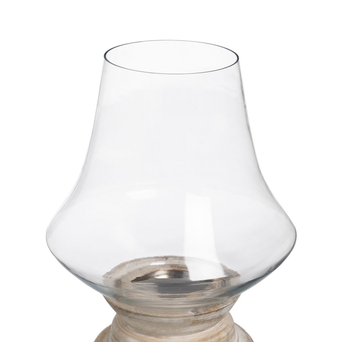 Ljusstakar Vit Trä Glas 33 x 33 x 43 cm - 3