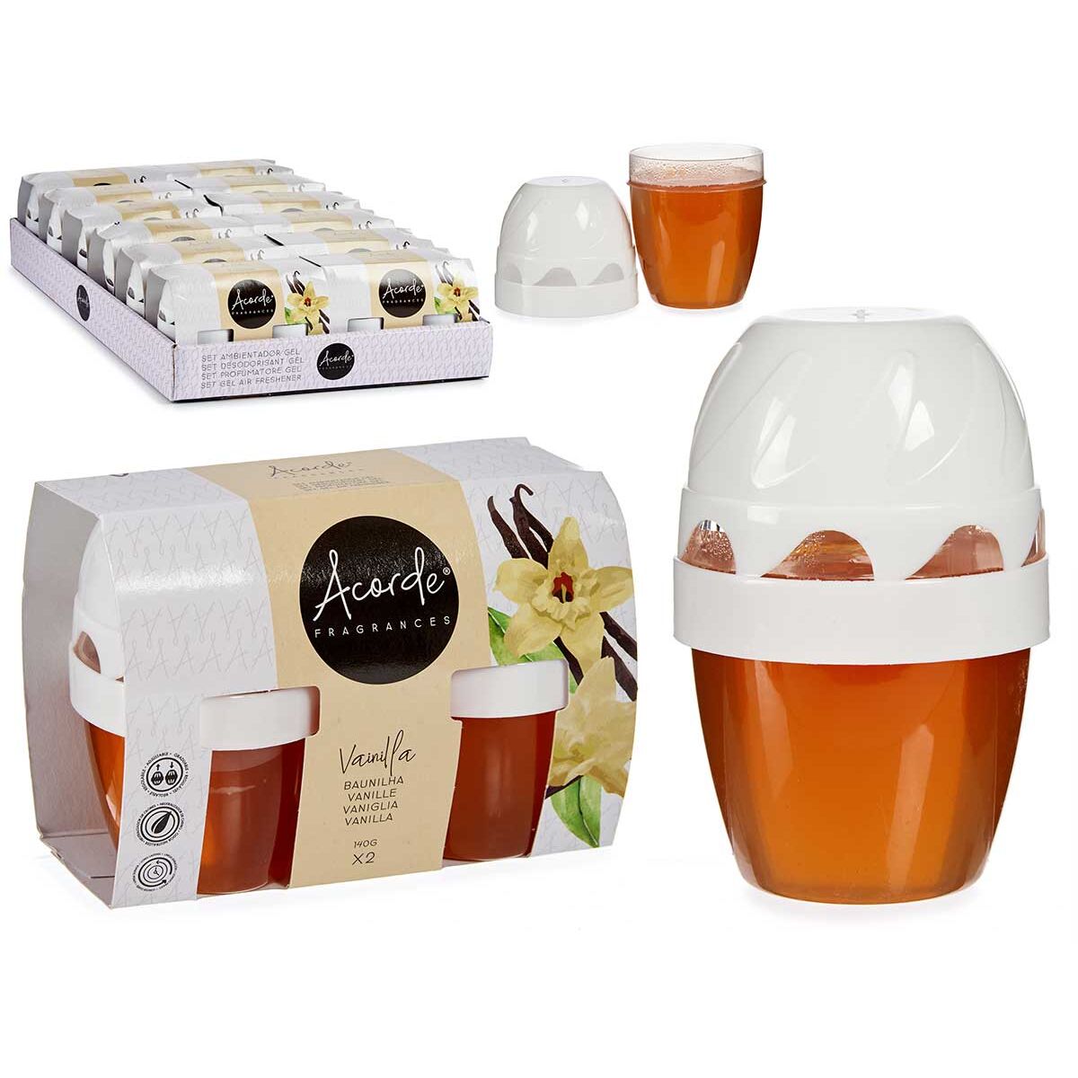 Set med luftfräschare Acorde Vanilj 2 Delar (12 antal) - 2