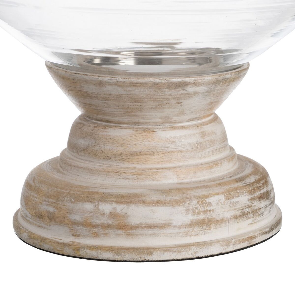 Ljusstakar Vit Trä Glas 23 x 23 x 34 cm - 5