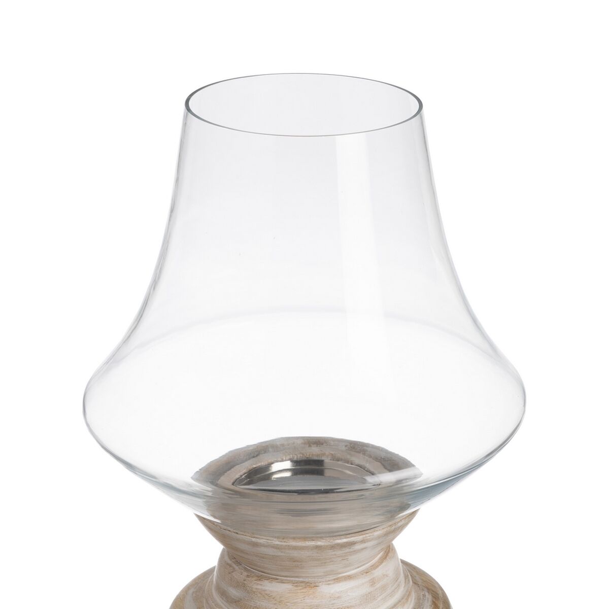 Ljusstakar Vit Trä Glas 23 x 23 x 34 cm - 3