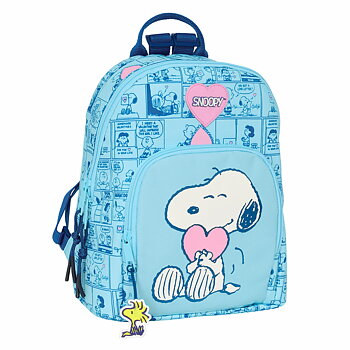 Ryggsäck Casual Snoopy Love Ljusblå 25 x 30 x 13 cm