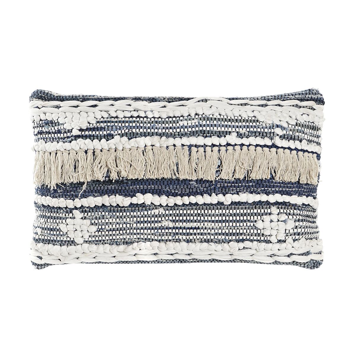 Kudde DKD Home Decor 60 x 15 x 40 cm Ränder Svart Vit - 4