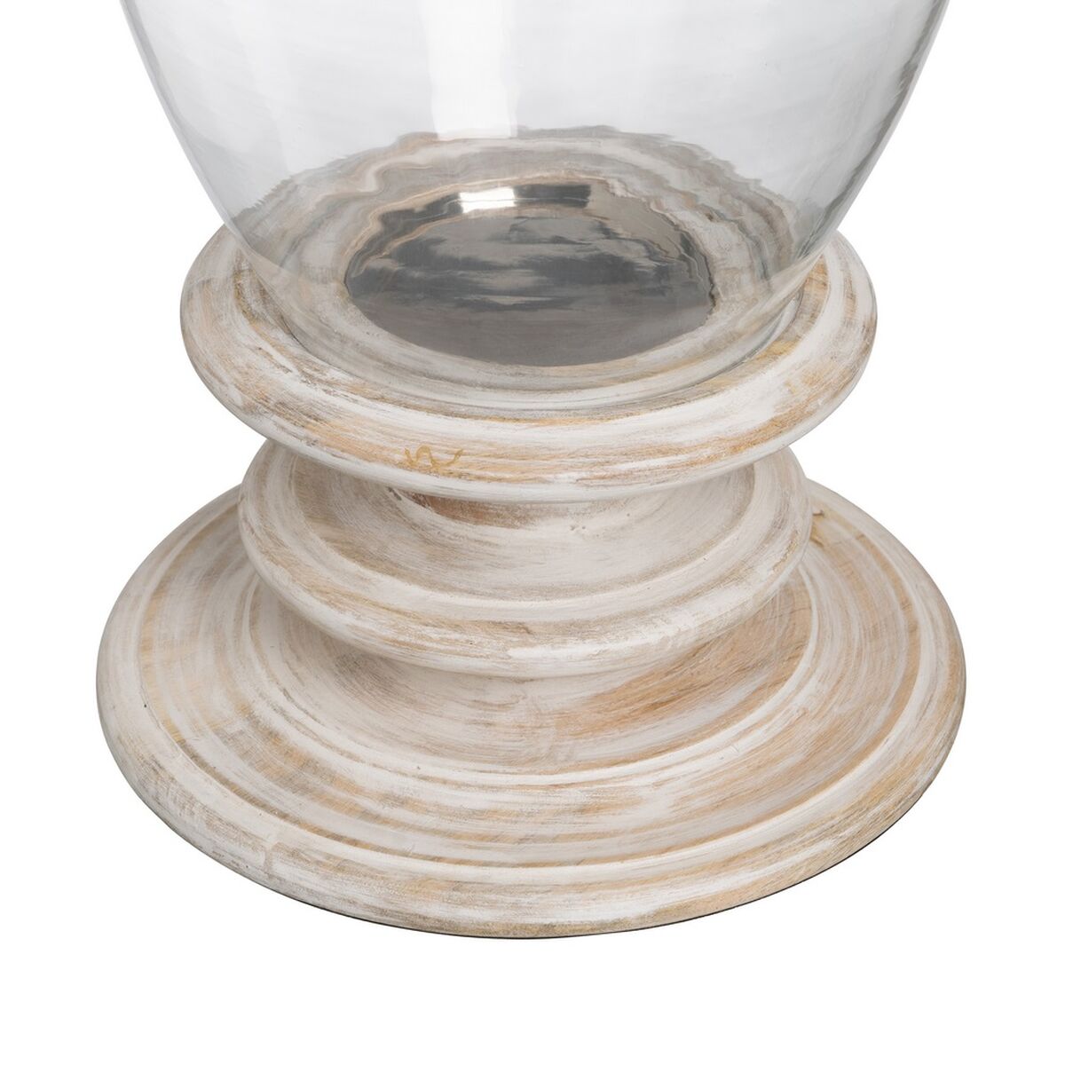 Ljusstakar Vit Trä Glas 28 x 28 x 43 cm - 6