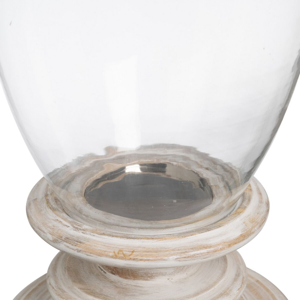 Ljusstakar Vit Trä Glas 28 x 28 x 43 cm - 4