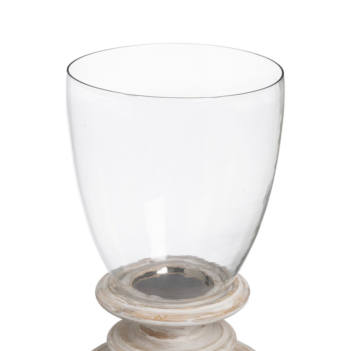 Ljusstakar Vit Trä Glas 28 x 28 x 43 cm - 3