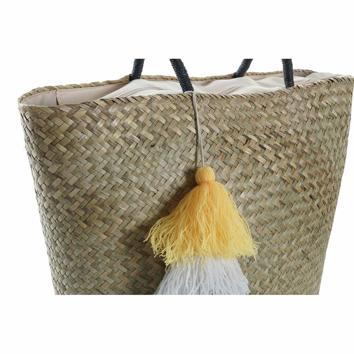 Strandväska DKD Home Decor Orange Naturell Marinblå Fibrer 49 x 18 x 37 cm (2 antal) - 6