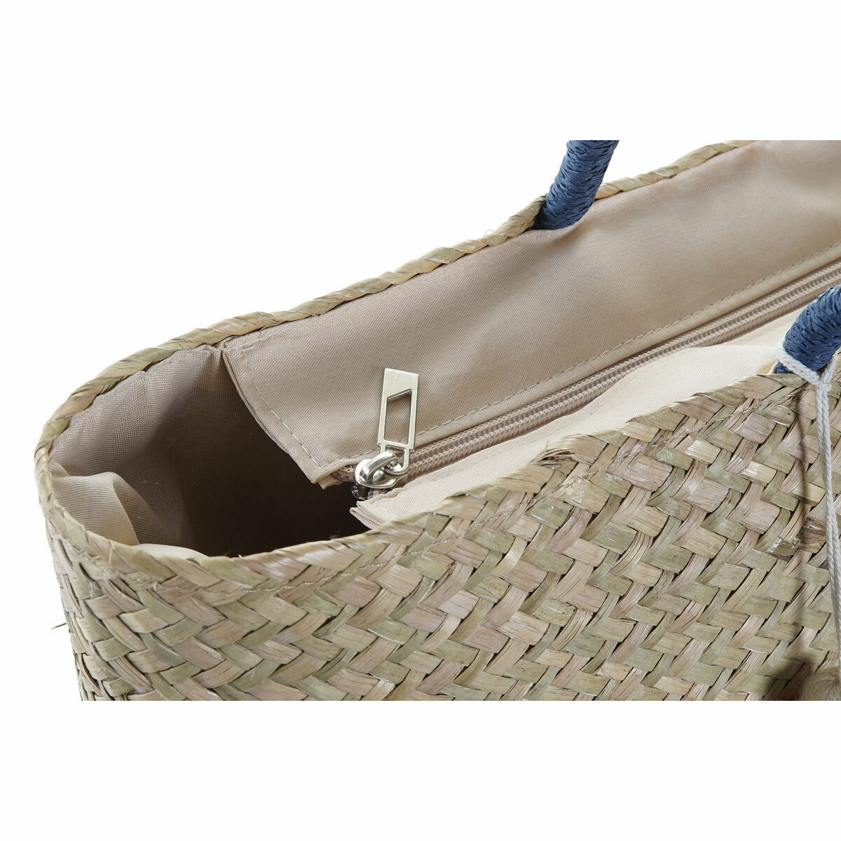 Strandväska DKD Home Decor Orange Naturell Marinblå Fibrer 49 x 18 x 37 cm (2 antal) - 8