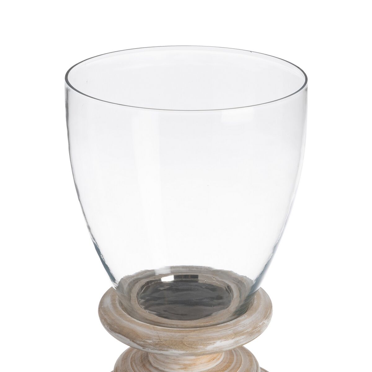Ljusstakar Vit Trä Glas 24 x 24 x 39 cm - 2