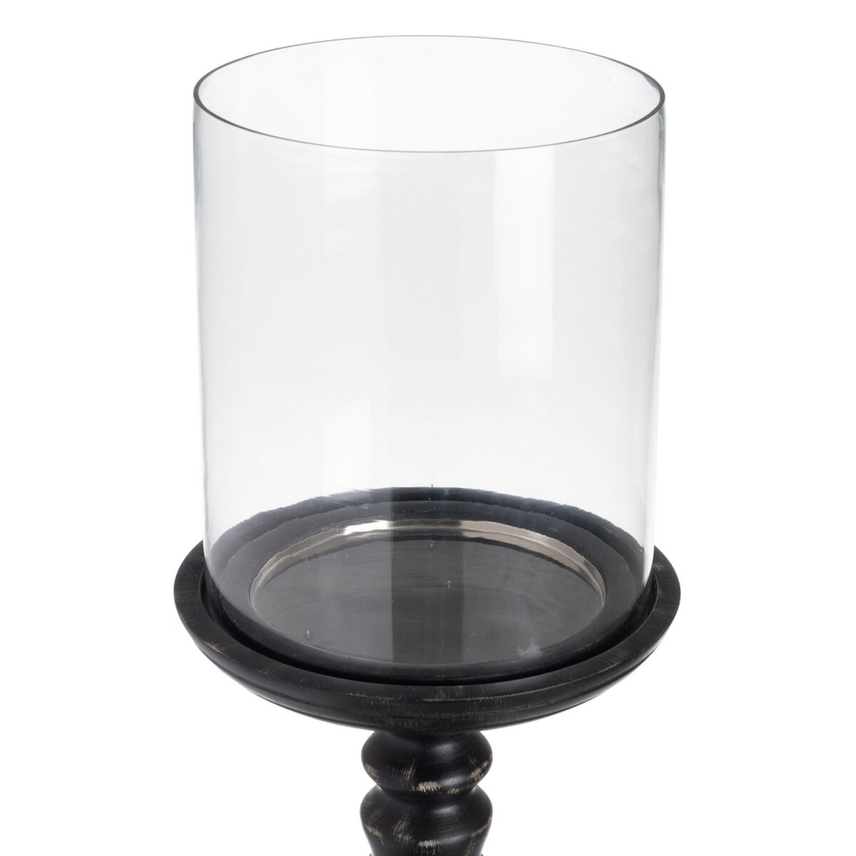 Ljusstakar Svart Trä Glas 23 x 23 x 58 cm - 3