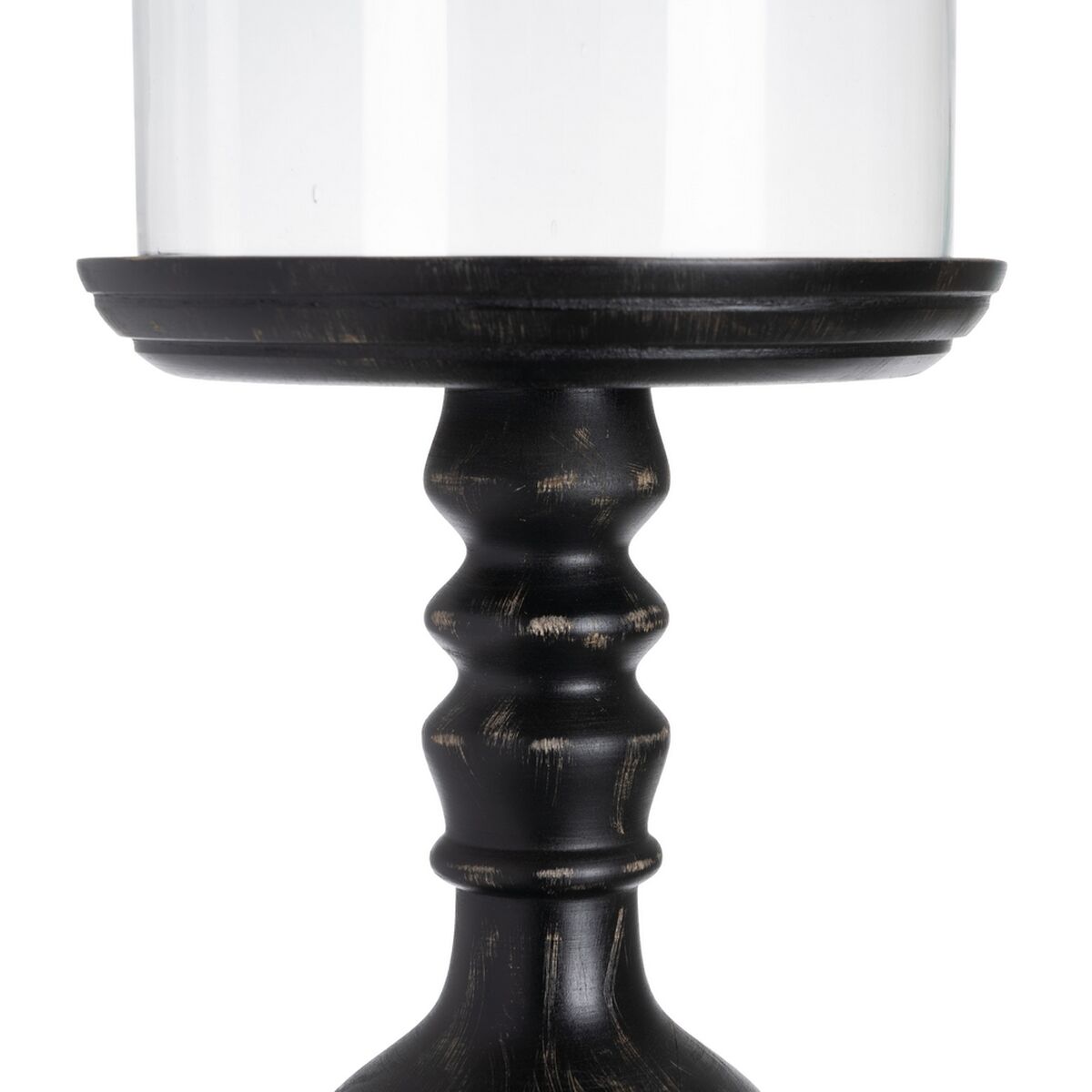Ljusstakar Svart Trä Glas 23 x 23 x 58 cm - 5